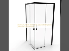 Aluminium, couleur noire mate, porte coulissante double, salle de bain salle de douche