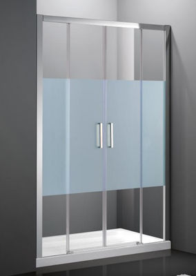 Salle de douche en verre, écran de douche pliable avec cadre en aluminium