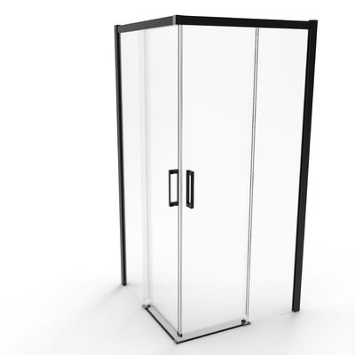 Aluminium, couleur noire mate, porte coulissante double, salle de bain salle de douche