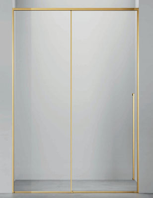 En acier inoxydable, porte coulissante, design minimaliste, salle de bain, salle de douche.